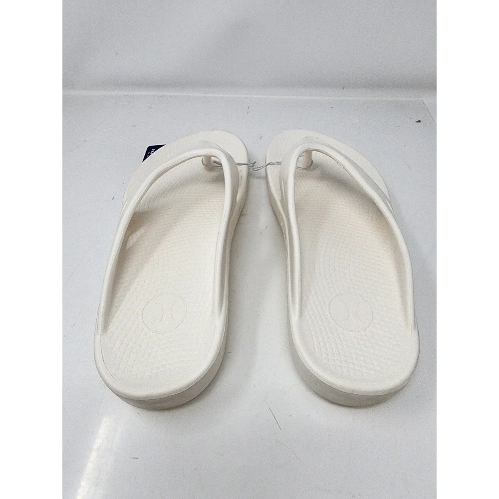 Hurley Mens Injection Flip Flop‎ Chanclestas Cream White EVA Sandals Size 12 NEW
